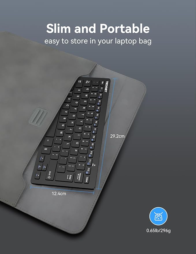 TECKNET Wireless Keyboard and Mouse Combo, Mini Cordless Computer Keyboard and Mouse Set 2.4GHz, Silent Adjustable 1600 DPI, Quiet Click, Lag-Free for Computer, Laptop, PC, Windows, Mac, Chrome OS