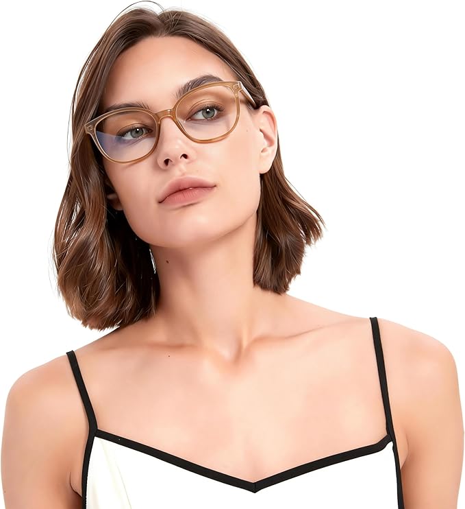 Women's Blue Light Blocking Glasses, TR90 Frame Computer Gaming Glasses Anti Eyestrain & UV Glare RF6208