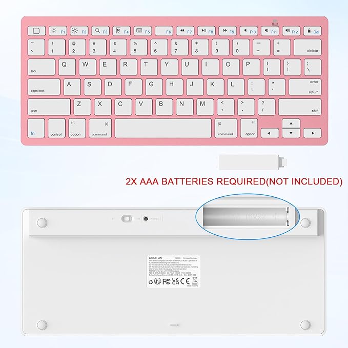 OMOTON Bluetooth Keyboard Compatible with iPad A16 11th 10th Generation, iPad 10.2 (9th/8th/7th), iPad Pro 13/12.9/11 inch, iPad Air/Mini and More iOS Devices, Rose Gold