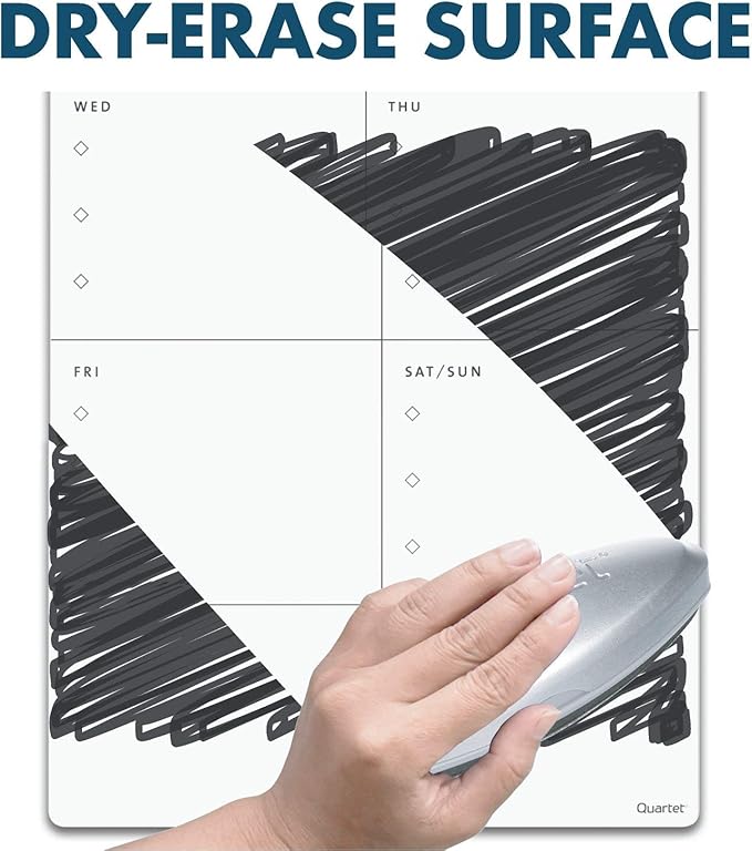 Quartet Magnetic Weekly Planner Dry Erase Board, 11" x 17", Small White Board for Fridge, Home School Supplies or Home Office Decor, Frameless, Includes 1 Dry Erase Marker (63540)