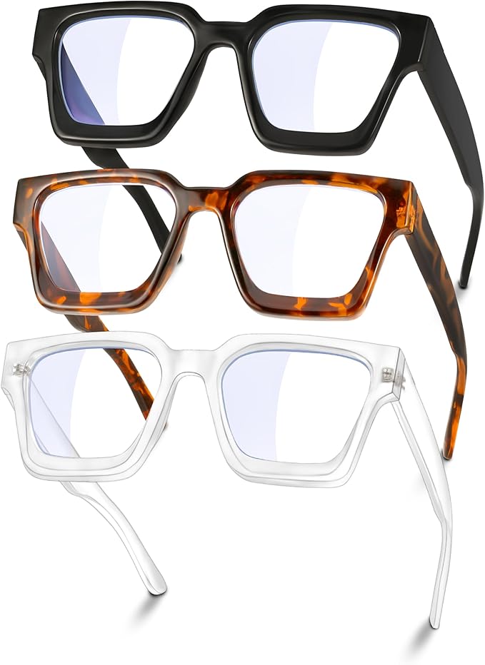 YDAOWKN Oversized Blue Light Blocking Glasses for Woman Rectangle Frame Fashion Chic Preppy Anti Eyestrain