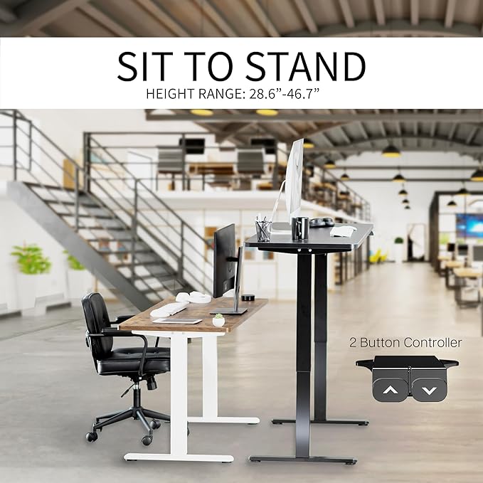 VIVO Electric 71 x 30 inch Stand Up Desk, Height Adjustable, Black Top Black Frame, Home and Office Furniture Sets, DESK-KIT-0B7B