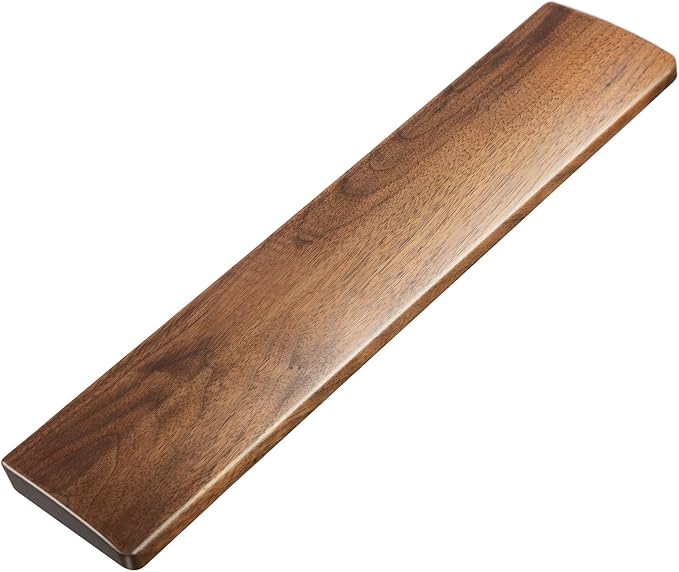 Faluber Wooden Wrist Rest, 12-inch Length and 20mm Thickness for Compact Keyboard, Walnut Wood Palm Rest, Ergonomic Design for Mechanical Gaming Keyboard, Stain Resistant (Small, Walnut Wood)