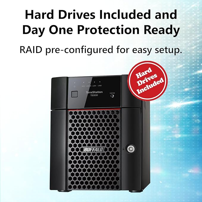 BUFFALO TeraStation Essentials 2025 4-Bay Value Desktop NAS 8TB (4x2TB) with Hard Drives Included