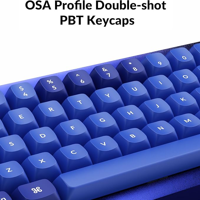 Keychron Q7 Wired Custom Mechanical Keyboard, 70% Layout QMK/VIA Programmable Macro with Hot-swappable Gateron G Pro Brown Switch Double Gasket Compatible with Mac Windows Linux - Navy Blue A