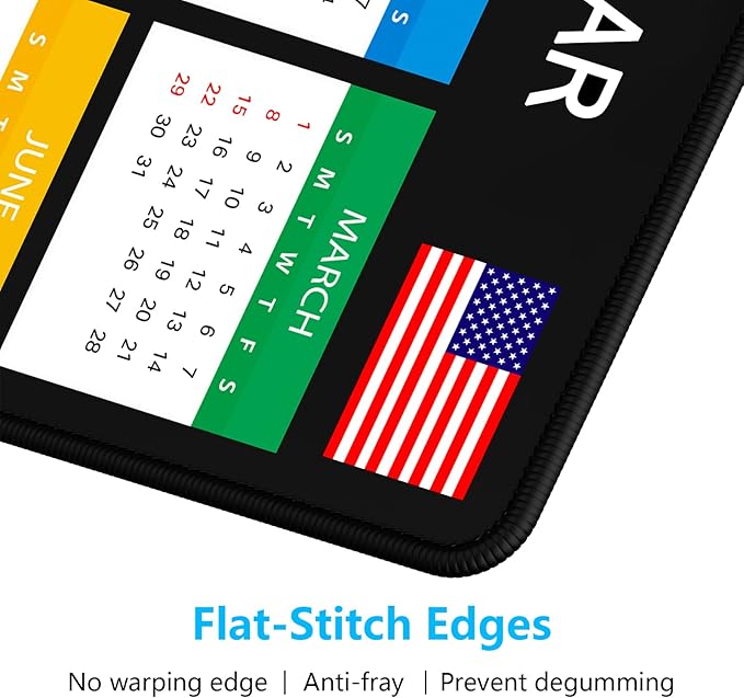 Dapesuom 2026 Calendar Mouse Pad, Computer Mousepad with Stitched Edges for Wireless Mouse, Waterproof Mouse Mat with Non-Slip Rubber Base, Ergonomic Mouse Pads for Gaming, 9.8 x 7.8 in, Vertical
