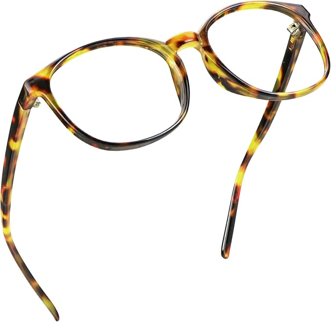LifeArt Round Blue Light Blocking Glasses, Computer Glasses, Gaming Glasses, TV Glasses for Women Men (Brown Tortoise, 1.75 Magnification)