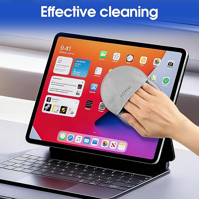 Microfiber Screen Cleaning Cloth for Laptops, Computer, Tablets, TV, Cellphone, Camera,Kindle eReaders,iPad, iPhone, Mac Book, Car Screen,Monitors,Smartscreen,Premium Polishing Cloth,Grey