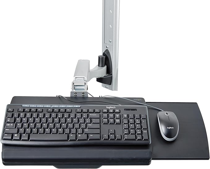 StarTech.com Wall Mount Workstation, VESA Mount for 32" Monitor (22lb/10kg), Fully Articulating Monitor Mount & Keyboard Tray, TAA