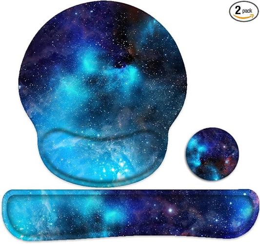 Keyboard Wrist Rest and Mouse Pad, Ergonomic Memory Foam Mouse Pad Wrist Support, Non-Slip & Pain Relief Mouse Pad and Keyboard Wrist Support, Comfortable Mousepad with Wrist Rest for Game, Office
