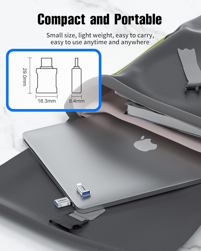USB C to USB Adapter 4 Pack,USB C Male to USB 3.2 Female OTG Adapter,10Gbps Data Transfer Fast Charging,Aluminum Shell for Phone 17/16/15 Pro Max,Pad Pro,M-acBook Pro/Air,D-ell XPS,Chrome-book Silver