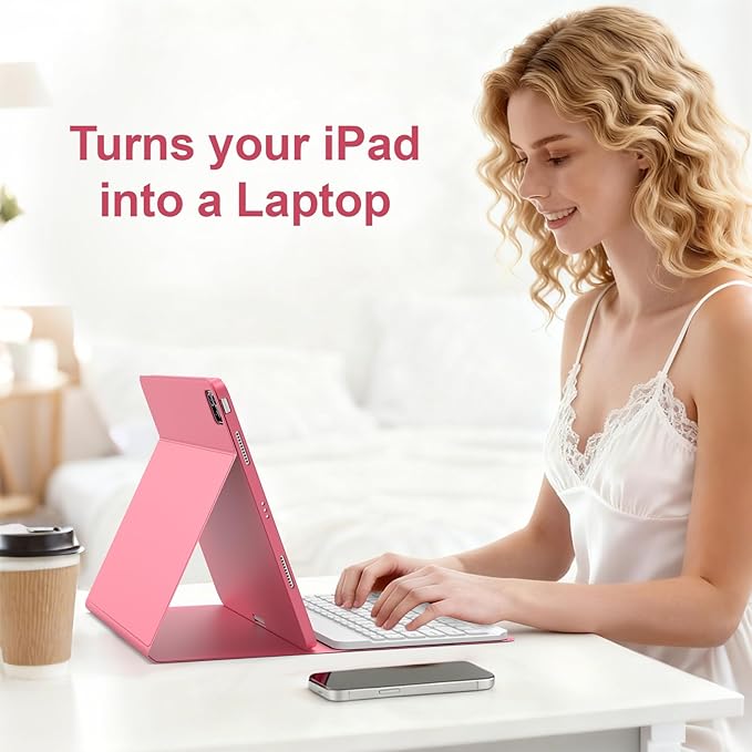 TQQ for iPad Air 13-inch (M4/M3/M2, 2026/2025/2024) & Pro 12.9 inch Case with Keyboard, Keyboard case for 12.9-inch iPad Pro 6th/5th Gen - with Pencil Holder for iPad Air 13-inch 2026 (Watermelon Red)