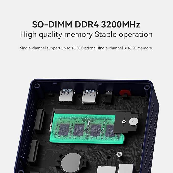 Beelink Mini PC, MINI S13 Intel Twin Lake N150 (Upgraded N100, 4C/4T), Mini Computer 16GB DDR4 RAM 500GB SSD, Desktop PC HDMI 4K UHD/2.5G LAN*2/WiFi6/BT5.2/HTPC/W11 Home