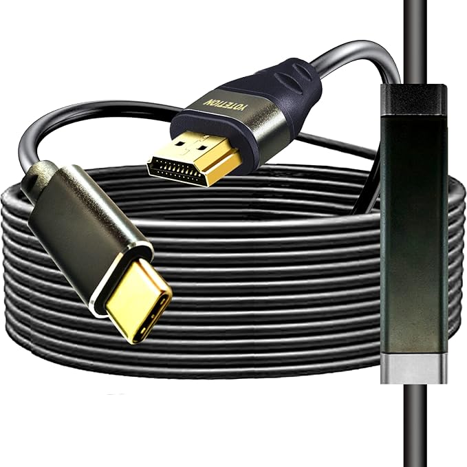 USB C to HDMI Cable 25FT 4K30HZ,Thunderbolt 3/4 to HDMI Cable Compatible with Galaxy S22 /S20, MacBook Pro/Air 2020, iPad Pro 2021/2020, Surface Book 2, XPS 15,iphone15 pro and iphone15pro max