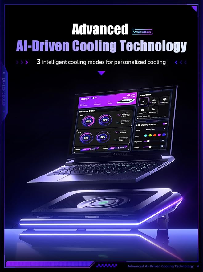 llano V12 Ultra Laptop Cooling Pad Bundle with Dust Cover – 5-Pack Set