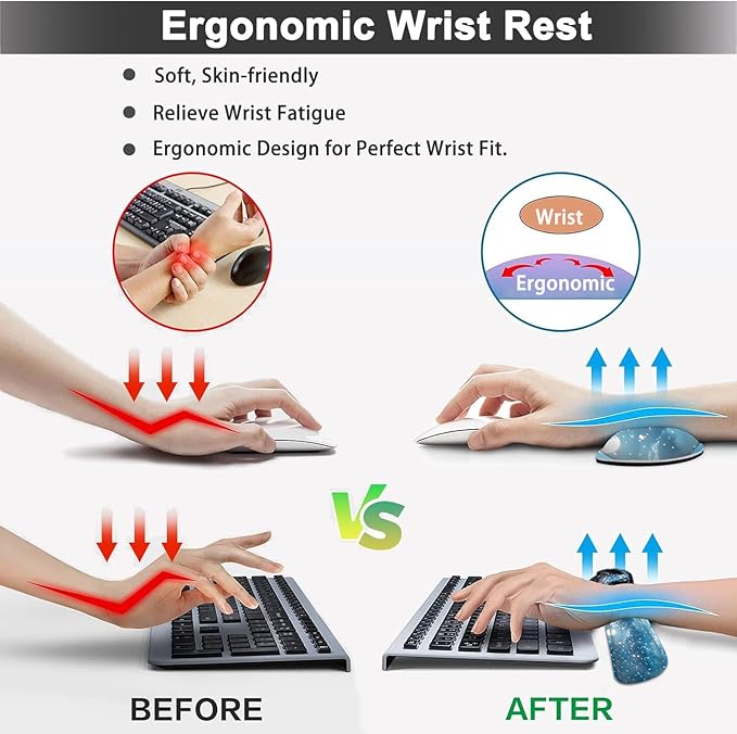 Large Mouse pad and Keyboard Support Set, Ergonomic Memory Foam Keyboard Wrist Rest, Extended Gaming Mouse Pad with Stitched Edges, Samurai and Moon XXL Desk Mat (31.5 X 11.8 in)