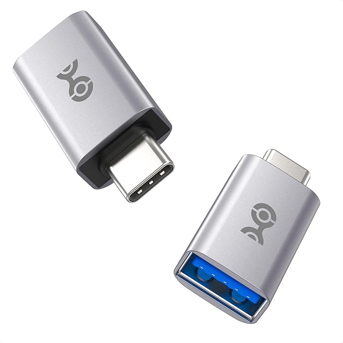 Cable Matters 2-Pack 10Gbps USB C to USB Adapter Male to Female for High-Speed Data Transferring & Fast Charging, Reversible USBC, USBA to USBC Adapter for iPhone 17/16, iPad Pro, Galaxy S23