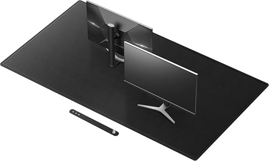Cacoy 63" x 31.5" Extra Large Leather Desk Mat, Office Desk Pad Blotter, Oversized Mouse Pad for Home & Work, Waterproof Computer Desk Protector, Huge Gaming Desktop Mat for Keyboard & Mouse (Black)