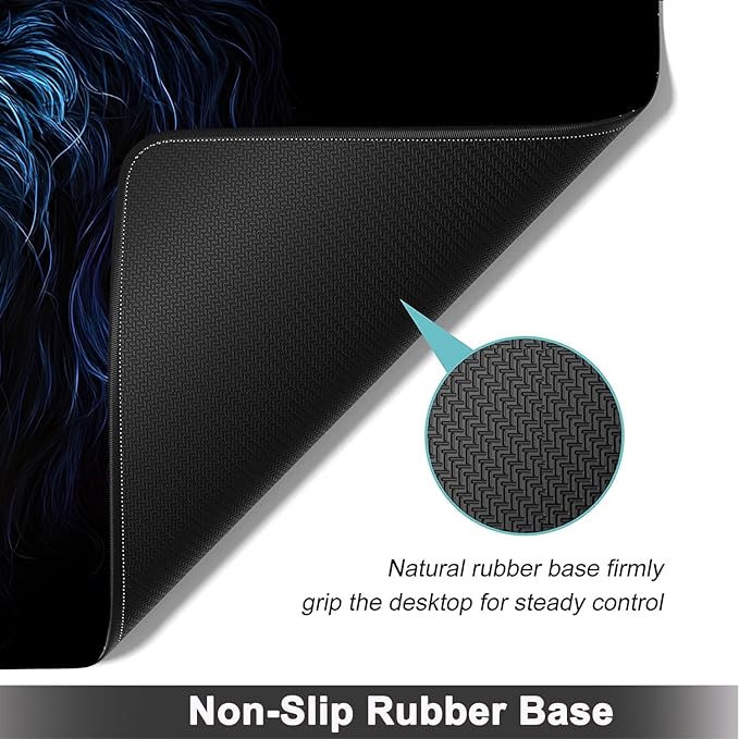 Large Mouse pad and Keyboard Support Set, Ergonomic Memory Foam Keyboard Wrist Rest, Extended Gaming Mouse Pad with Stitched Edges, Brother Lion XXL Desk Mat (31.5 X 11.8 in)
