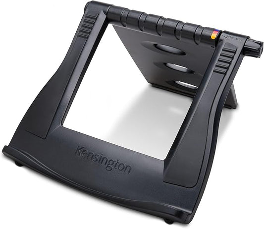 Kensington Adjustable Aluminum Laptop Stand for Desk, Ultra-Slim Lightweight Foldable Portable Notebook Holder, Anti-Slip Silicone Tablet Mount for 10"-17" Laptops and Tablets, Black K50428WW