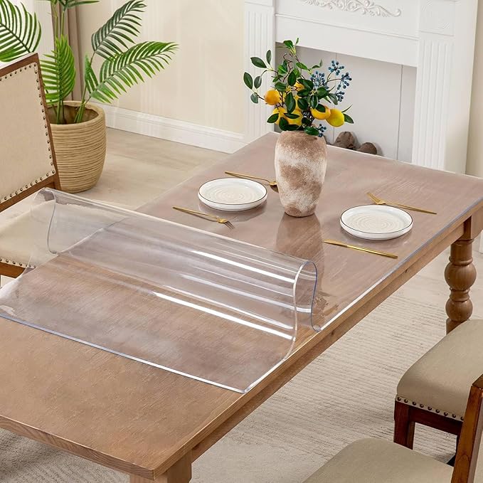 24 x 30 Inch Clear Table Cover, 2mm Thick Desk Mat, Plastic Vinyl Table Protector, Desk Mats