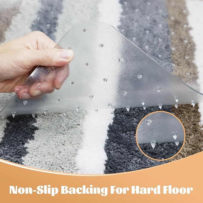 KMAT Office Chair Mat for Carpet, Computer Desk Mat,Anti-Slip Clear Desk Chair Mat for Home Rolling Chair,Heavy Duty Floor Protector for Office-Easy to Clean-45 x53 with Lip