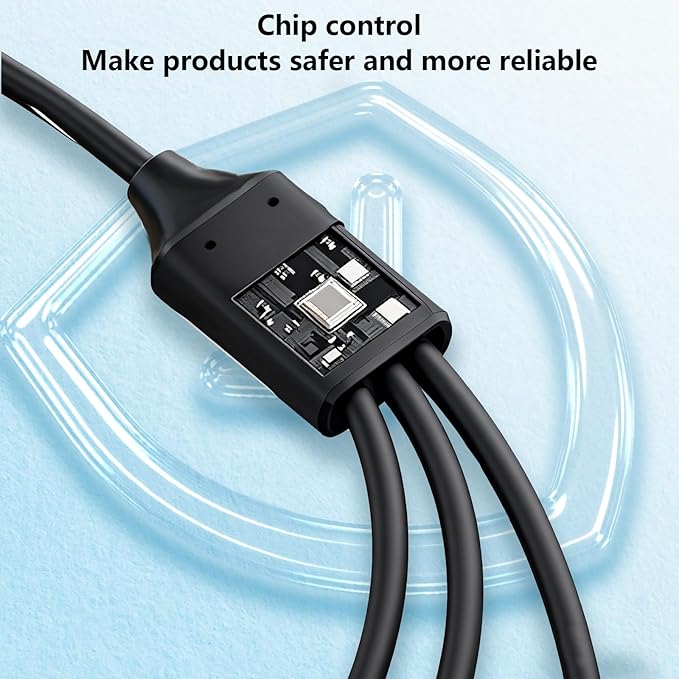 USB Splitter (1Ft),USB Male to 3 Female 1 in 3 Out Y Splitter Charging Cable Portable USB 2.0 Hub for PC Laptop MacBook Keyboard PS5 Flash Drive LED Etc
