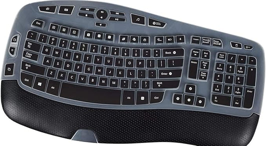 Keyboard Cover for Logitech K350 MK570 MK550 Keyboard Skin for Logitech K350 MK550 MK570 Wireless Wave Keyboard Cover Protective Skin Accessories, Black