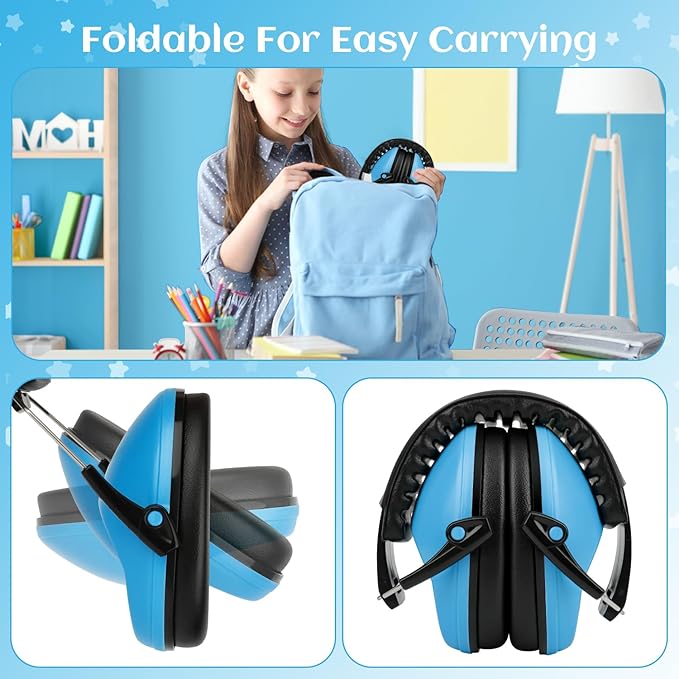 Floriogra 2 Pack Noise Canceling Headphones for Kids, Kids Ear Protection Earmuffs for Autism, Toddler, Children, Noise Cancelling Headphones Sound Proof Earmuffs for Concerts, Air Shows, Fireworks