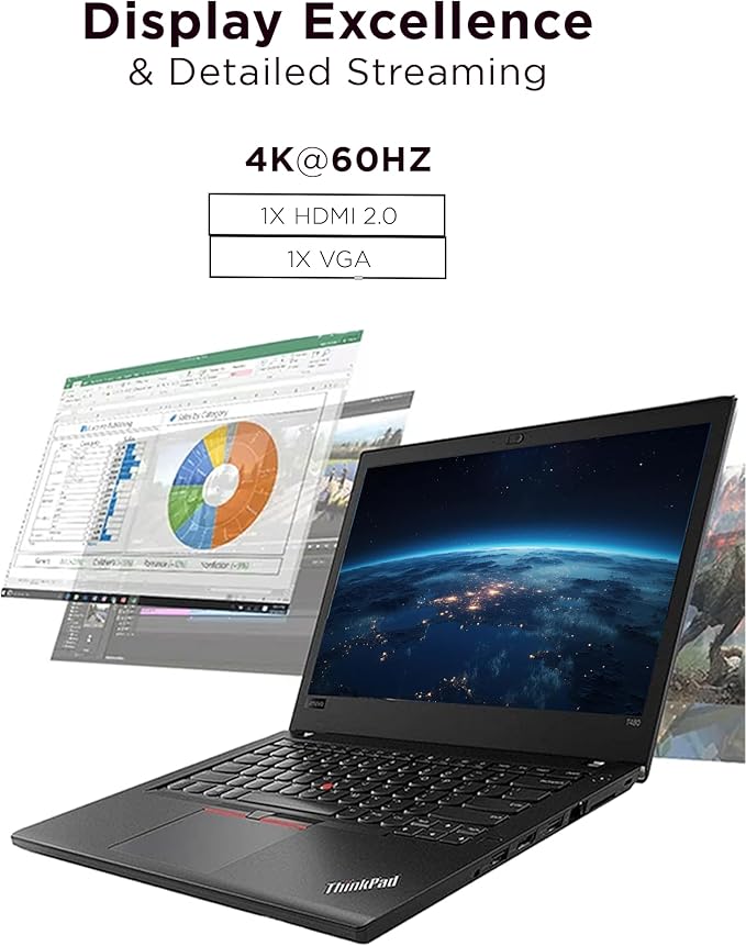 Lenovo 7-in-1 Portable USB-C Mini Dock - HDMI & VGA, 45W Charging, Compatible with Lenovo, Apple & USB-C Laptops, G0A70065US