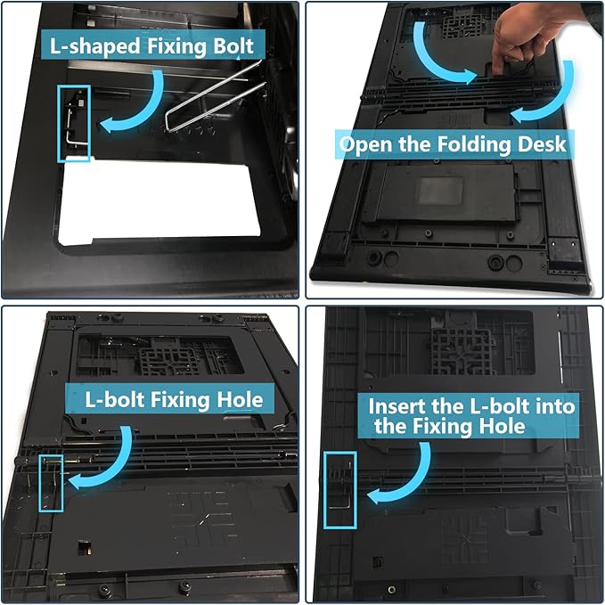 Laptop Desk for Bed - Foldable Lap Tray With Internal USB Fans, Height & Angle Adjustable Tablet Stand, Notebook Breakfast Table