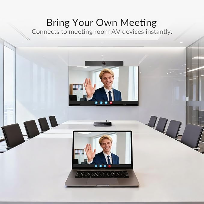 AV Access Conference Docking Station for Meeting Room, 4K Presentation Switch System Screen Mirroring, HDMI & USB-C 4K Input, Hybrid Conference System, 3 USB 3.0 Ports for Webcam and Speakerphone