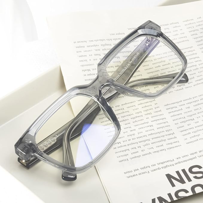 VISOONE Rectangle TR90 Blue Light Blocking Glasses Computer Eyewear with Preppy Look for Women and Men Cougar