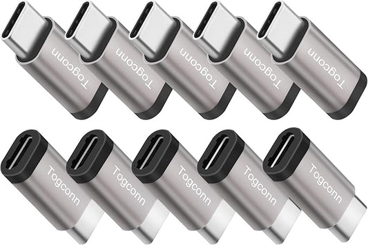 USB C to Micro USB Adapter 10 Pack ,Type C (Male) to Micro USB (Female) Convert Connector, Support Charge & Data Sync for iPhone15,iPhone15 ProMax, Galaxy S7 Edge,Nexus 6/5 and Other Micro USB Devices