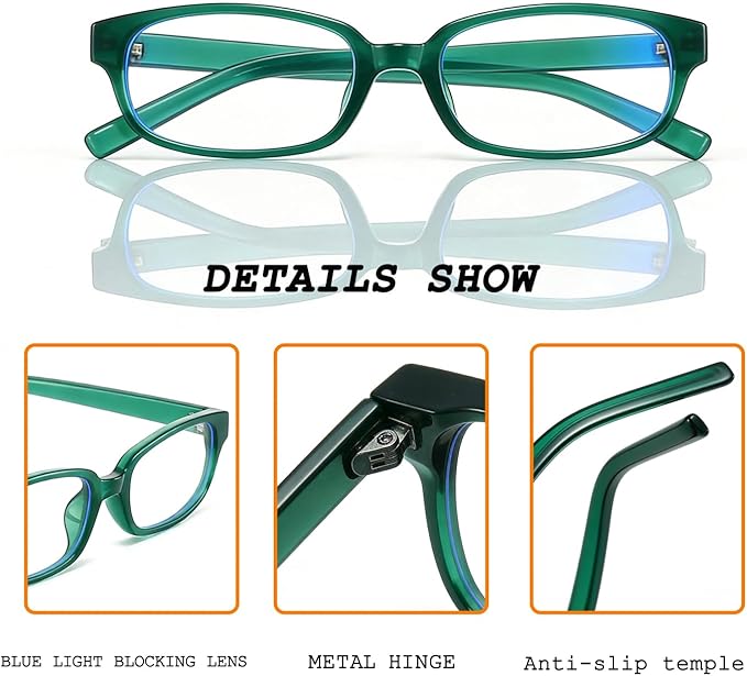 HJSTES Vintage Blue Light Glasses for Women Men Round Bluelight Blocking Glasses Thick TR90 Frame Eyeglasses