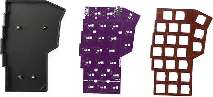 YMDK Corne V4.1 46 Keys Split Keyboard Ergonomic Hotswappable 40% Layout 3D PLA RGB QMK Vial All Key Programmable Mini Independent Gaming Keyboard Kit (Wired Red Black Split 46)