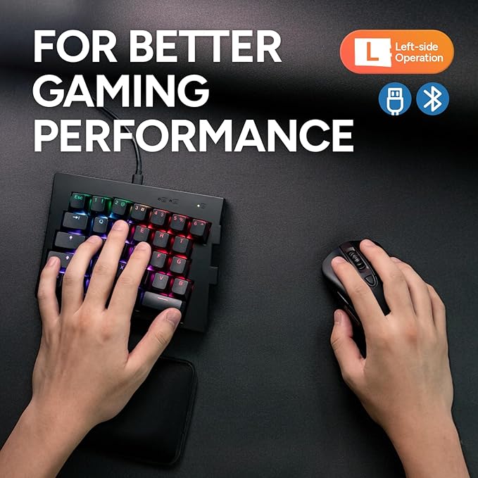 BAROCCOMiSTEL MiSTEL MD600 Alpha BT RGB, Split Keyboard, Ergonomic Mechanical Keyboard, 60%, PBT Double Shot Keycap (Transparent), Bluetooth5.0, Mac/Windows OS Compatible -Gateron G Pro Red