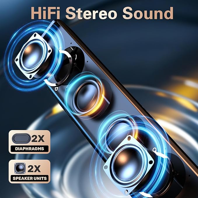 LENRUE Computer Speakers for Desktop,PC Speakers with Bluetooth,USB Wired Computer Speakers for PC Desktop Laptop Monitors,Gaming Speakers with Light and Dual Touch Tech (Type-C Adapter Included)