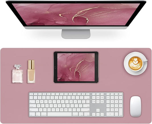 Non-Slip Desk Pad Mat, Leather Desk Mat for Desktop, Large Purple Mouse Pad, Waterproof Computer Mouse Mat Desktop Protector for Office/Home, 31.5" x 15.7"