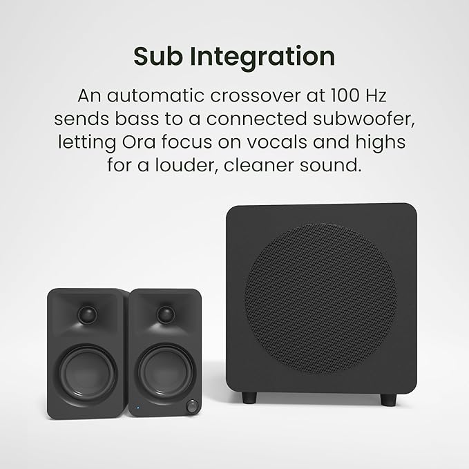 Kanto ORAML 100W Powered Reference Desktop Computer Speakers with Bluetooth 5.0 and USB-C Input | Bi-Amplified | 100 Hz Automatic Crossover | Reference Quality Sound | Pair | Purple