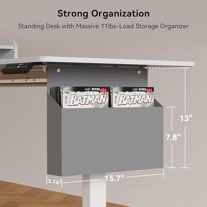 63 Inches Height Adjustable L Shaped Standing Desk with 2 Drawers and Keyboard Tray, Electric Sit to Stand Home Office Comupter Table, Ergonomic Corner Gaming Desk, White