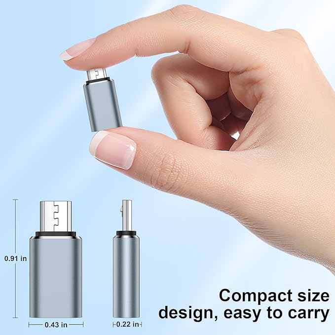 USB C to Micro USB Adapter, 5Pack USB Type C Female to Micro USB Male Convert Connector USB C to Micro B 2.0 Charge & Data Sync for Samsung Galaxy S7 Edge S7 S6 J7 Nexus 5 6 Note 5,Micro USB Devices