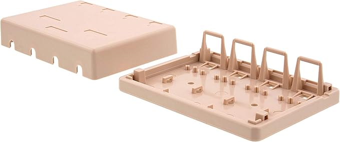 Networx® 4-Port Ethernet Keystone Jack Surface Mount Box, Unloaded, Ivory