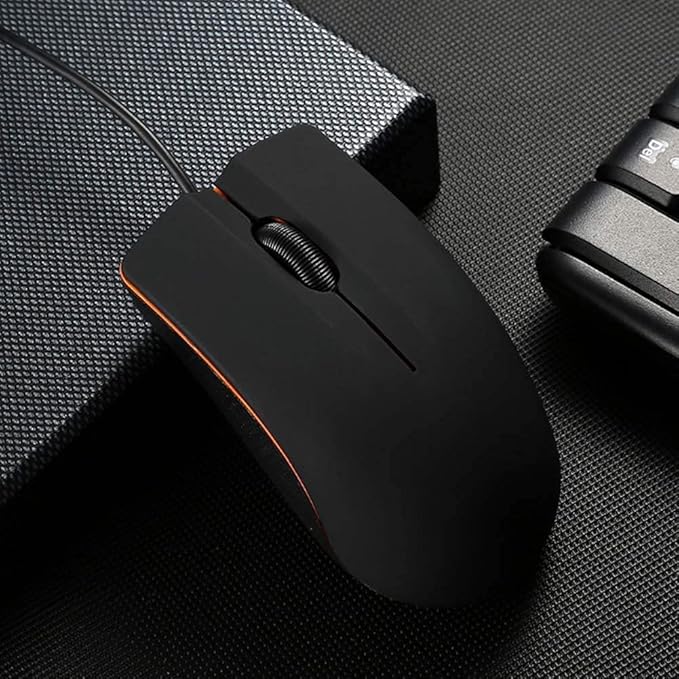 Guiheng Ergonomic Wired Mouse - USB Computer Mouse for Right or Left Hand, Durable Clicks for PC, Laptop, Desktop, Chromebook, Notebook, Mac (Black)