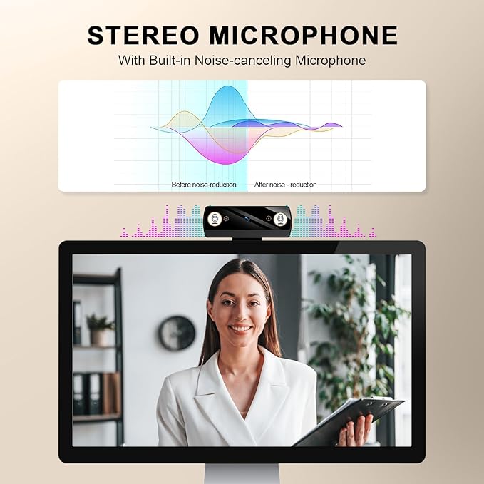 1080P Webcam with Microphone, Full HD Video Calling Web Camera, HD Light Correction Streaming Webcam for Zoom/Skype/Teams, Plug and Play PC Camera Web cam for Windows & Mac