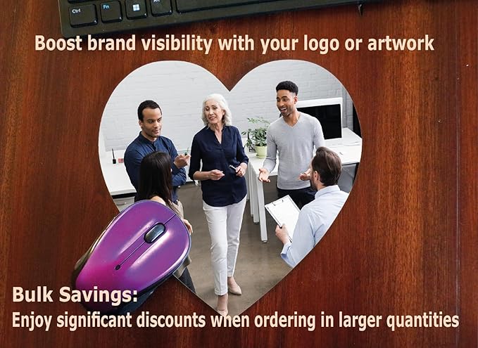Personalized Mouse Pad - Add Pictures, Text, Logo or Art Design and Make Your Own Customized Mousepad. Each Custom Mouse Mat Comes in a Colorful Gift Bag. Personalized Your Gaming Mousepad (Heart)