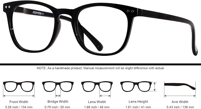 ANDWOOD Blue Light Blocking Glasses Women Men Computer Small Face Clear Bluelight Blocker Eyeglasses Frame