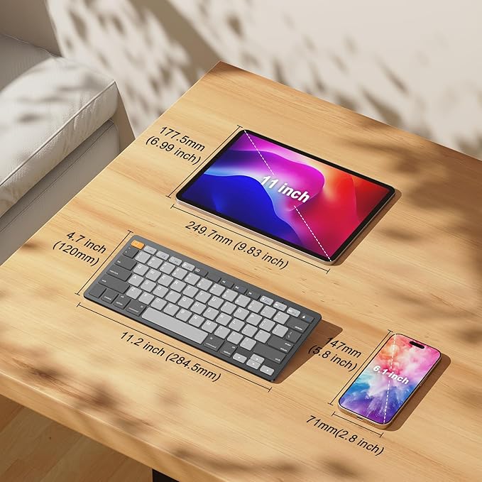 OMOTON Bluetooth Keyboard Compatible with iPad 10th Generation, iPad 10.2 (9th/8th/7th), iPad Pro 13/12.9/11 inch, iPad Air/Mini and More Bluetooth Enabled Devices, Graphite Gray