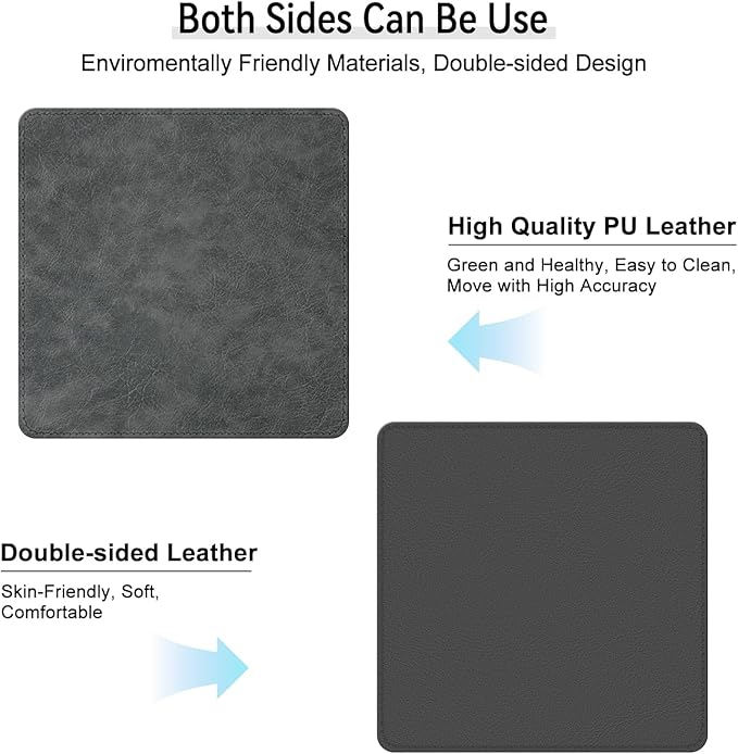 Imitation Crazy Horse Leather Desk Mat - Waterproof Desk Pad - Ideal for Large Mouse Pad and Desk Mats on Top of Desks (Gray+Dark Gray, 11"*8")