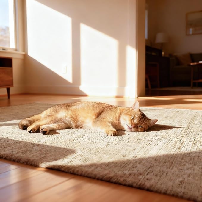 Office Chair Mat for Hardwood Floor, 36"x48" Desk Chair Mat for Home Office, Non-Slip Under Desk Mat Rug for Rolling Chair,Washable Rugs for Gaming Chairs-Beige